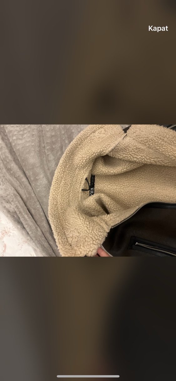 Zara kürk deri ceket - Görsel 3