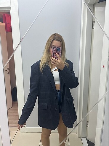 l Beden Pull and bear kalın astarlı blazer ceket