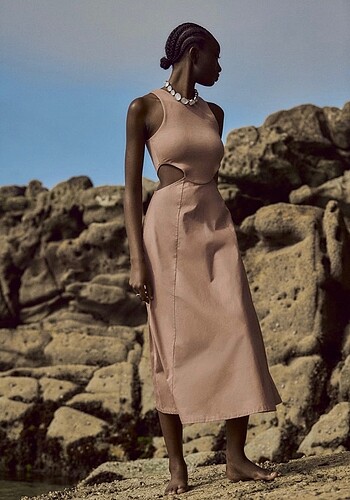 Zara pencere detaylı elbise