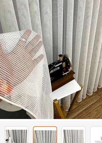 2 adet file tül perde - Görsel 3