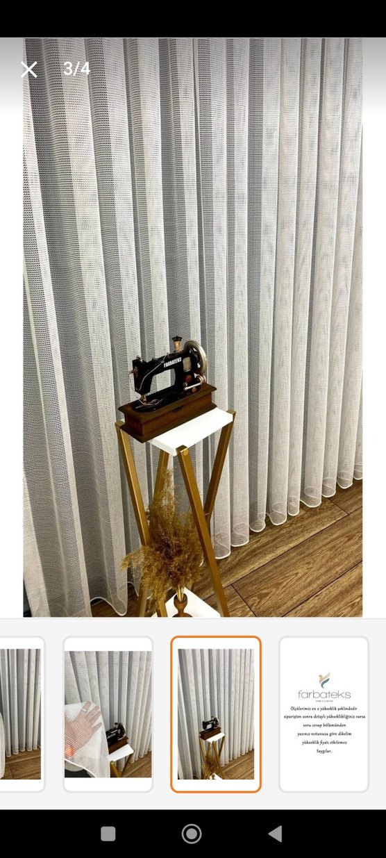 2 adet file tül perde - Görsel 2