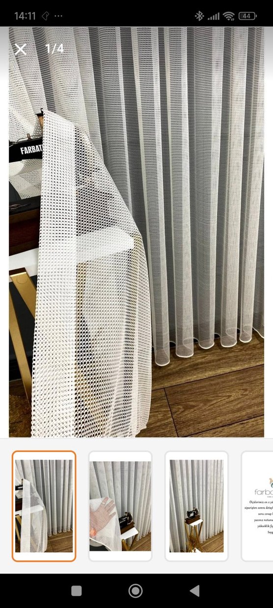 2 adet file tül perde - Görsel 4