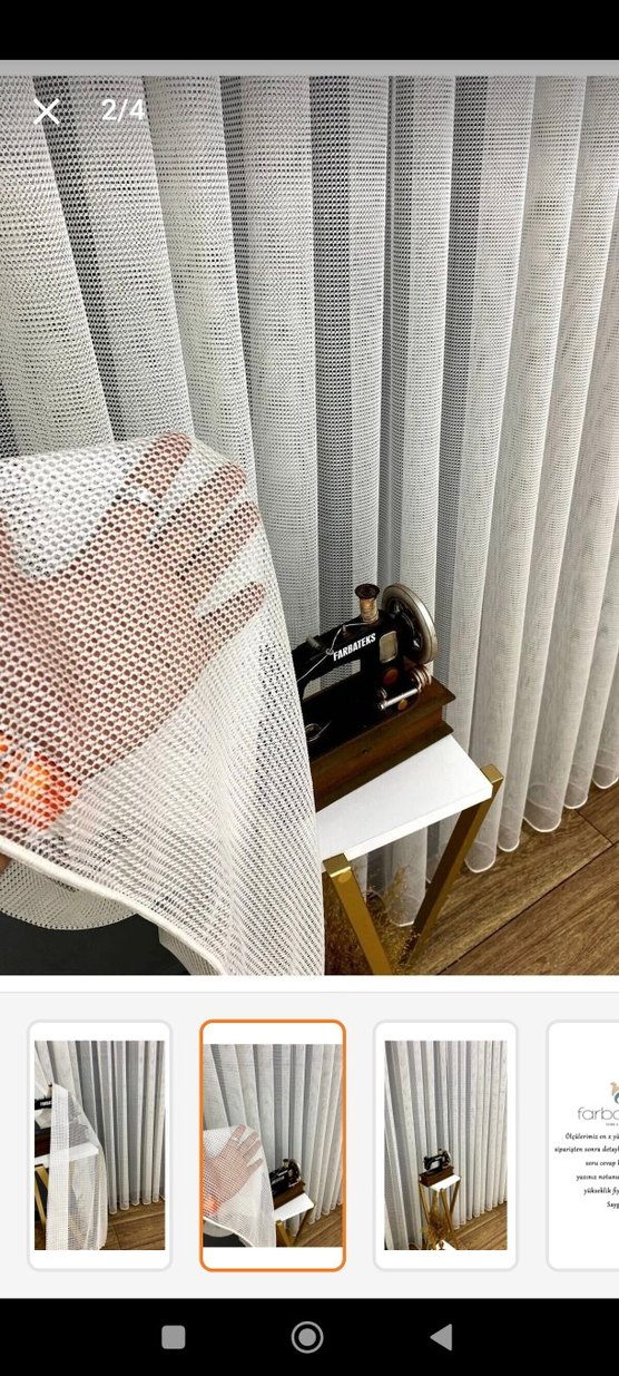 2 adet file tül perde - Görsel 3