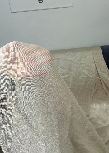 bej renk tül perde - Görsel 4