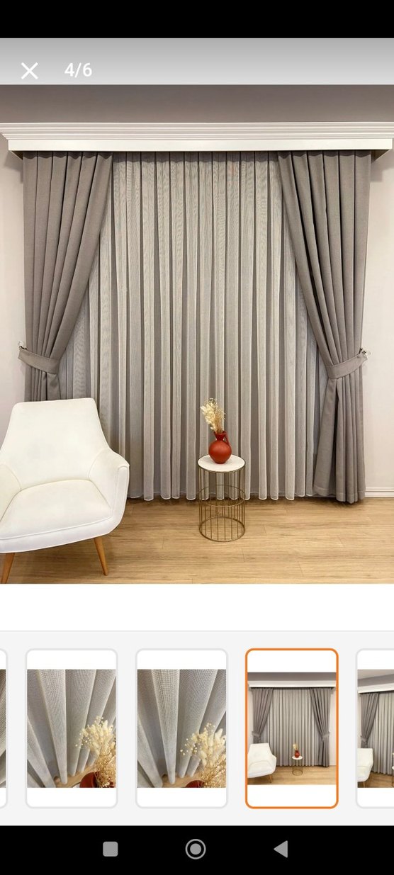 bej renk tül perde - Görsel 2