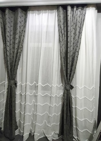 3 adet keten fon perde - Görsel 2