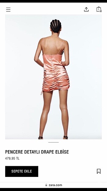 Zara Zara pencere detaylı drape elbise