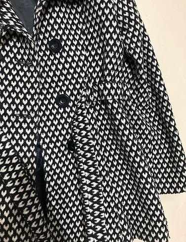 Zara desenli vintage kaşe kaban