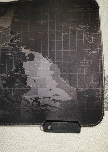 Beden Siyah Dünya Haritası Desenli Büyük Mouse Pad