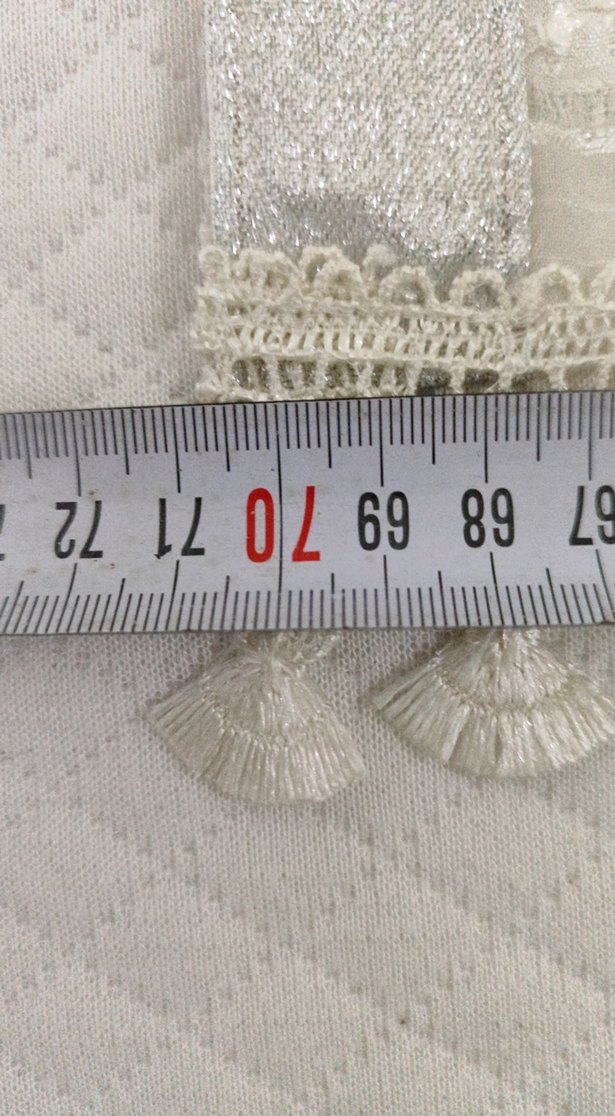 işlemeli beyaz tül örtü - Görsel 5