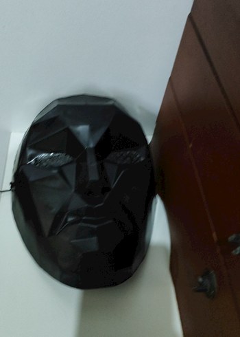 Erkekler için Siyah Geometrik Maske - Görsel 10