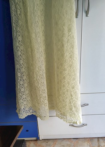 Vintage Bohem Uzun sarı Dantel Sabahlık - Görsel 19