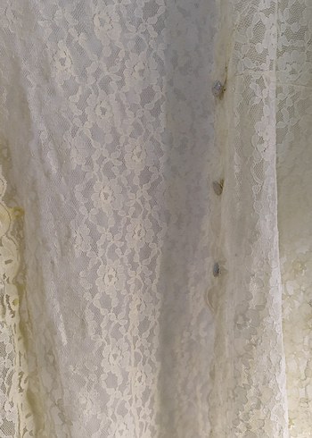 Vintage Bohem Uzun sarı Dantel Sabahlık - Görsel 9