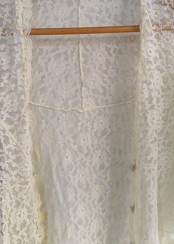 Vintage Bohem Uzun sarı Dantel Sabahlık - Görsel 8