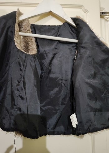 Kız Çocuk Vizon Kürk Detaylı Yün Yelek - Görsel 6