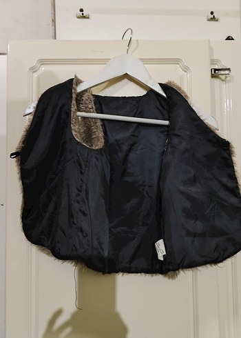 Kız Çocuk Vizon Kürk Detaylı Yün Yelek - Görsel 7