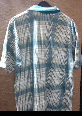 Turkuaz Gri Kareli Kısa Kollu Polo Tişört - Görsel 10