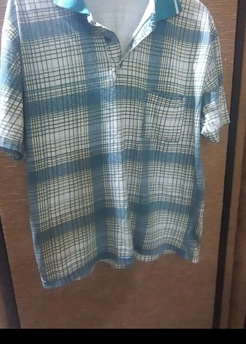 Turkuaz Gri Kareli Kısa Kollu Polo Tişört - Görsel 11