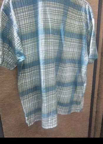 Turkuaz Gri Kareli Kısa Kollu Polo Tişört - Görsel 7