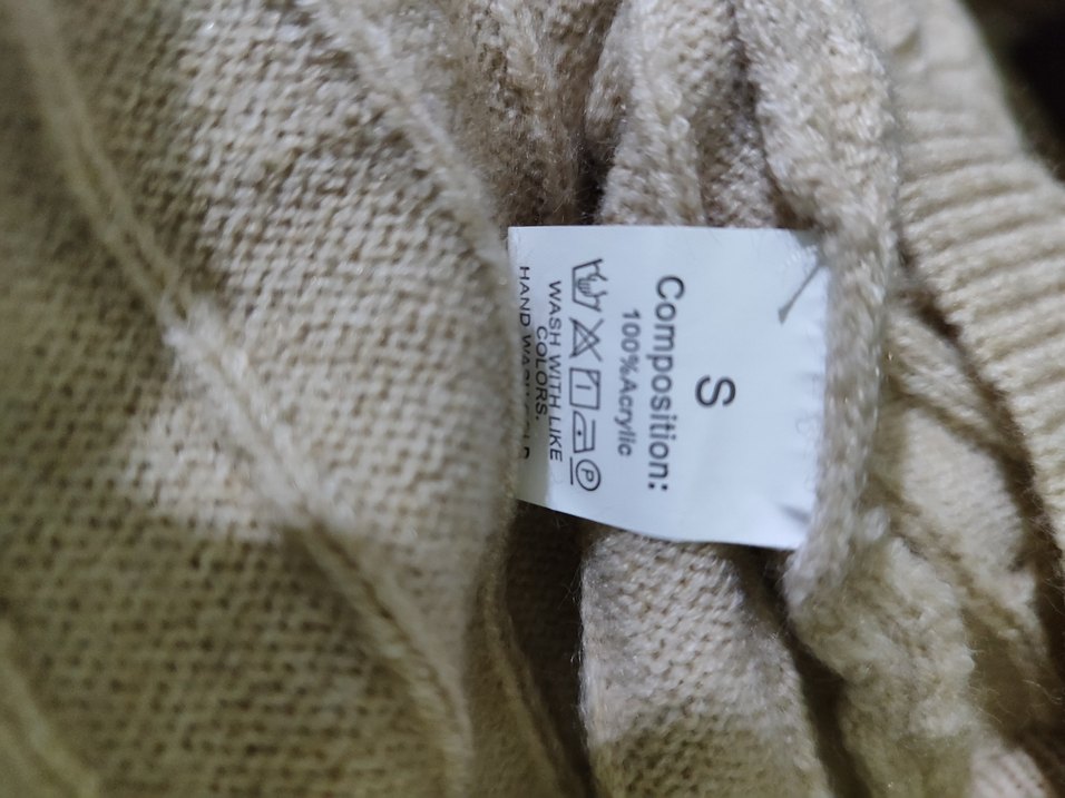 Bej Örgü Kadın Triko Elbise - Görsel 5