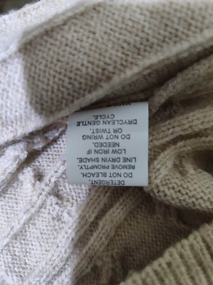 Bej Örgü Kadın Triko Elbise - Görsel 3