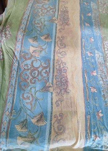 Pastel Çok Renkli Batik Desenli yorgan yüzü - Görsel 5