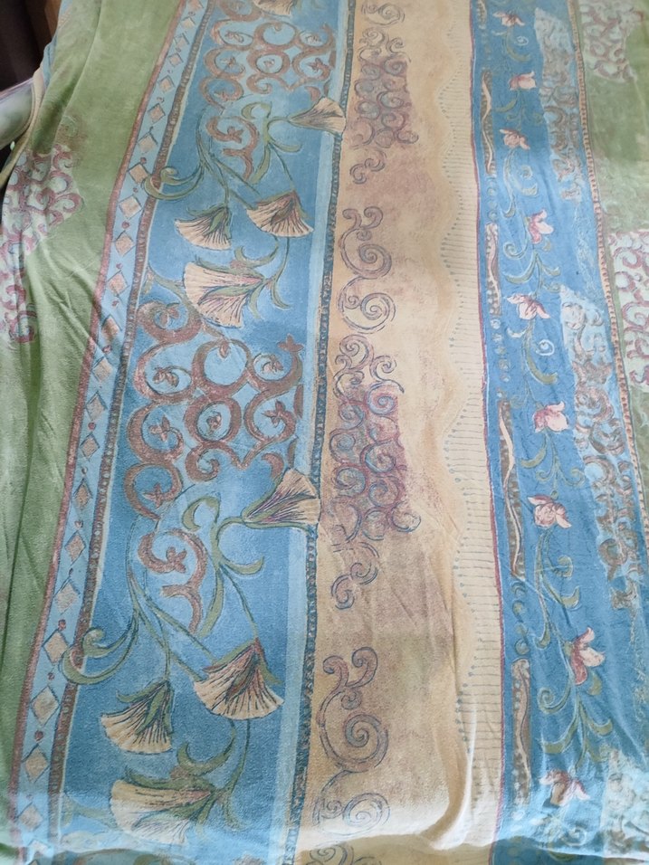 Pastel Çok Renkli Batik Desenli yorgan yüzü - Görsel 5