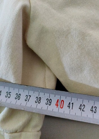 krem Keten Midi likralı Elbise - Görsel 4