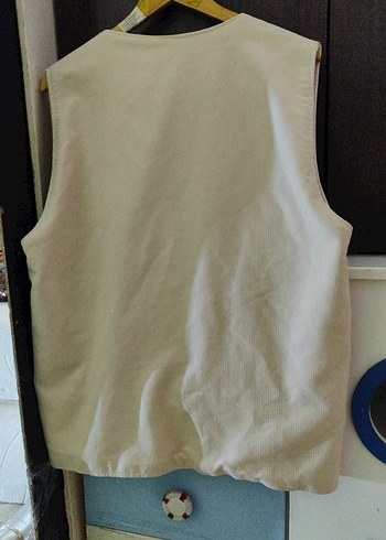 Camel Renkli Pamuklu Kemerli Erkek Yelek - Görsel 5