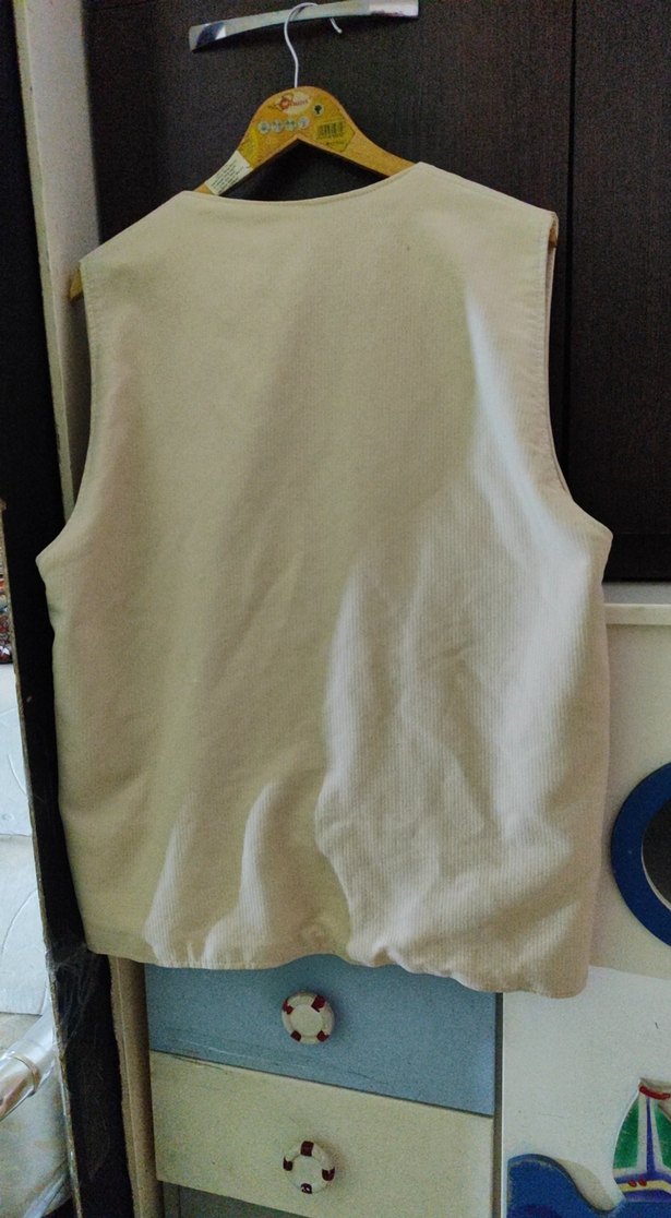 Camel Renkli Pamuklu Kemerli Erkek Yelek - Görsel 5