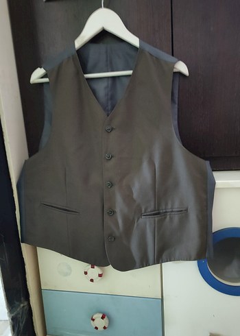 Gri Düğmeli Erkek Yelek - Görsel 17