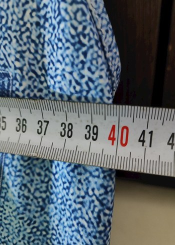 likralı sentetik kot görünümlü elbise - Görsel 6