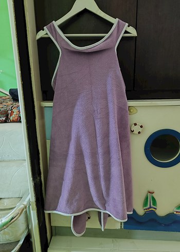 Mor Midi Kadın Salaş Kolsuz havlu  Sabahlık - Görsel 6