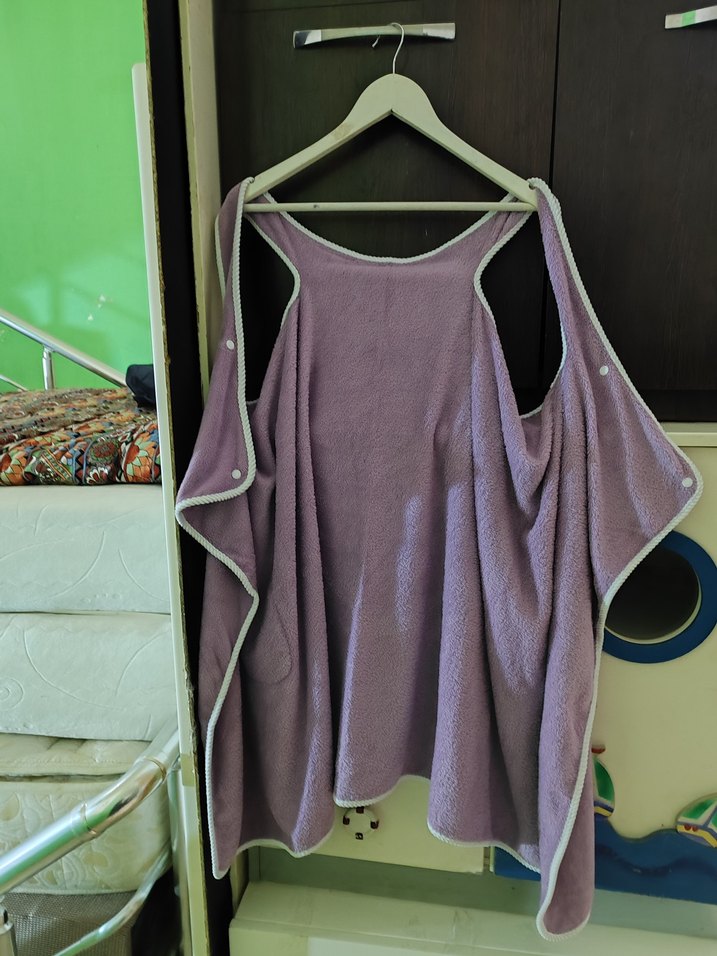 Mor Midi Kadın Salaş Kolsuz havlu  Sabahlık - Görsel 3