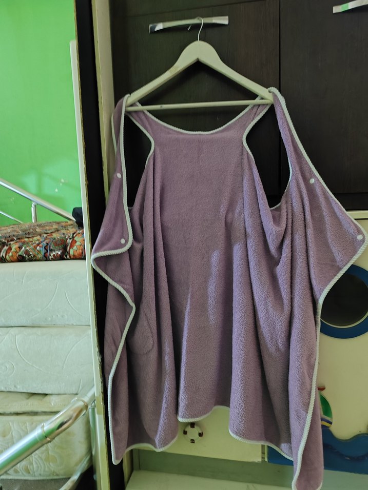 Mor Midi Kadın Salaş Kolsuz havlu  Sabahlık - Görsel 2