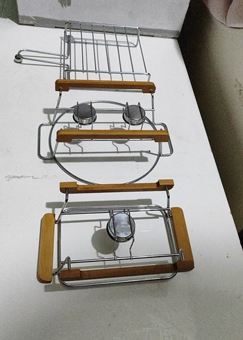 Beyaz ve Gri Ahşap Saplı Mutfak Rafları - Görsel 11