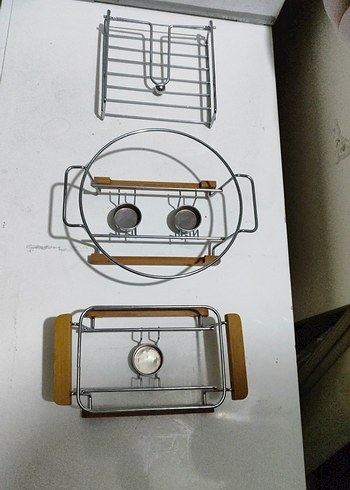 Beyaz ve Gri Ahşap Saplı Mutfak Rafları - Görsel 12