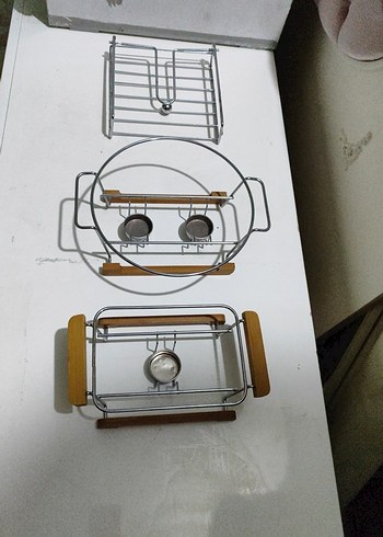 Beyaz ve Gri Ahşap Saplı Mutfak Rafları - Görsel 13