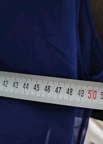 Kadın Mavi Drapeli tül yelek - Görsel 6