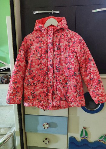 Desenli Pembe Kız çocuk Mont - Görsel 12