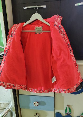 Desenli Pembe Kız çocuk Mont - Görsel 6