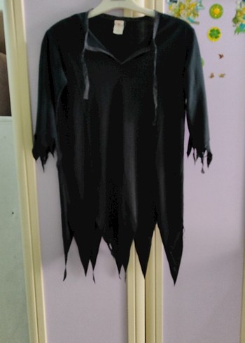 V Yaka Siyah Gotik kostüm Tunik