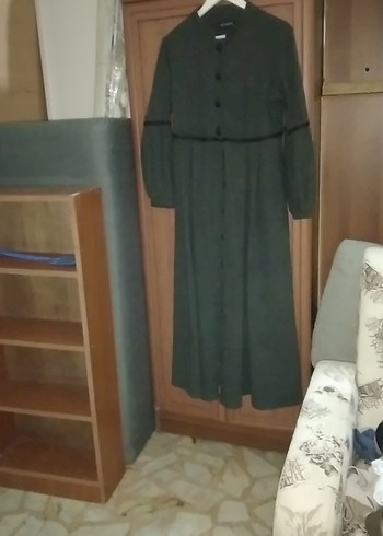 Diğer Düğmeli Uzun Gri Yün Kadın pardosu