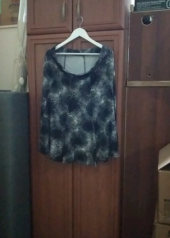 Gri Batik Desenli kiloş etek