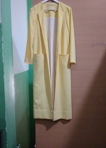 36 Beden sarı Renk Sarı Uzun Kadın pardosu