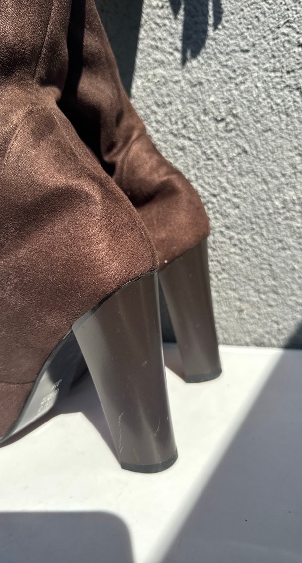 39 numara. Püsküllü Kahverengi Süet Dizüstü Çizme - Görsel 3