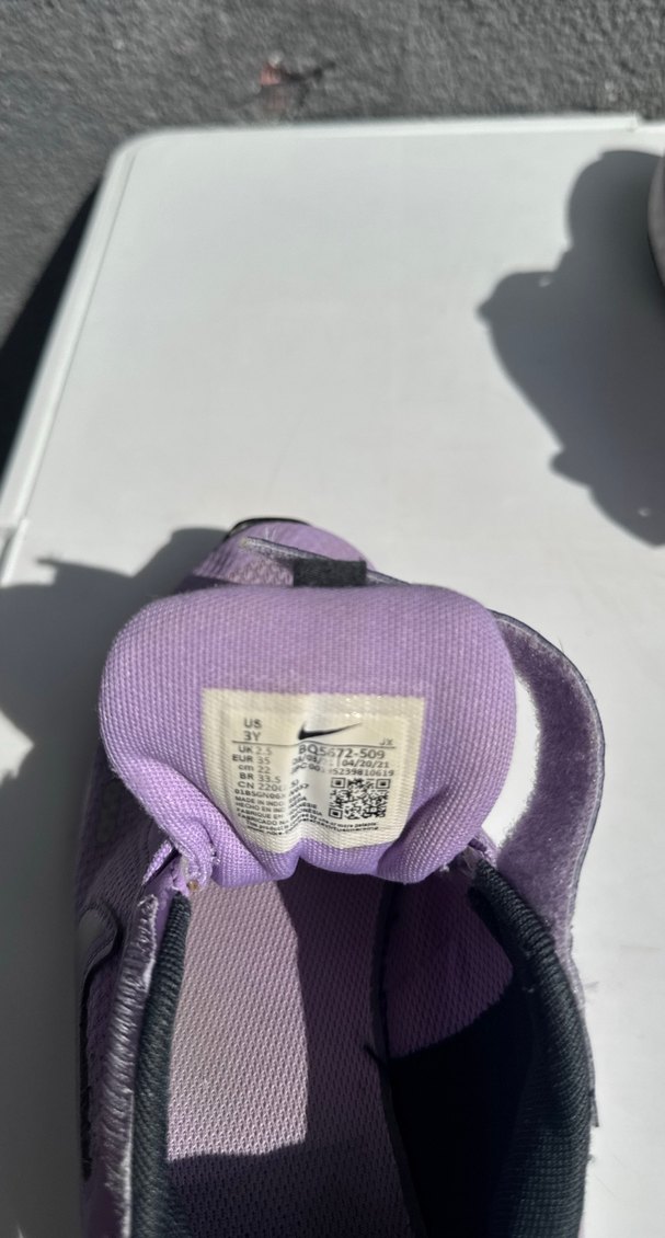35 Numara Nike Kız Çocuk Mor Cırt Cırtlı Spor Ayakkabı - Görsel 4