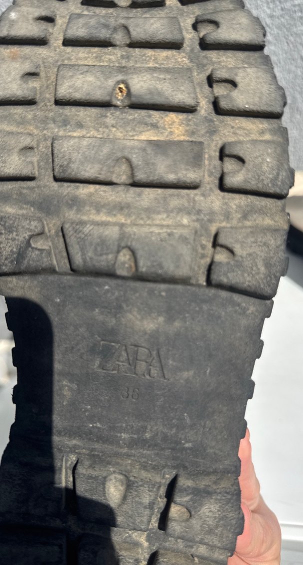 ZARA. 36 numara. Bej Platform Topuklu Kadın Bot - Görsel 3