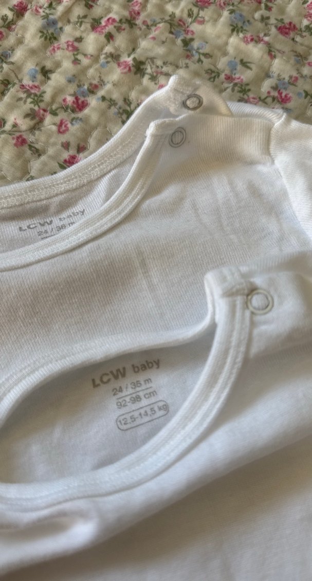 Bebek Uzun Kollu Beyaz Çıtçıtlı Body. 24-36 ay. LC WAIKIKI - Görsel 2