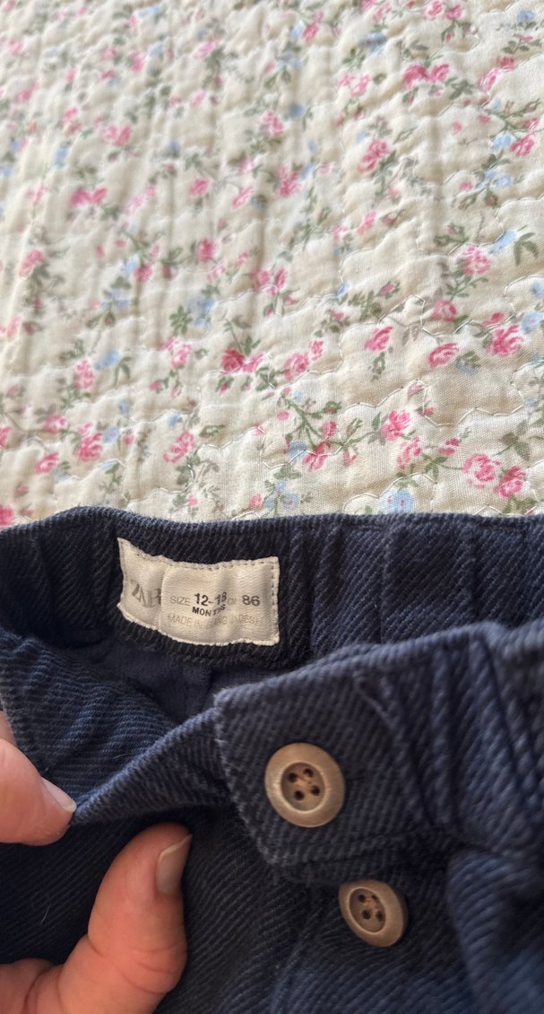 ZARA Düğmeli Gri Erkek Çocuk Kot Pantolon. 12-18 ay - Görsel 2